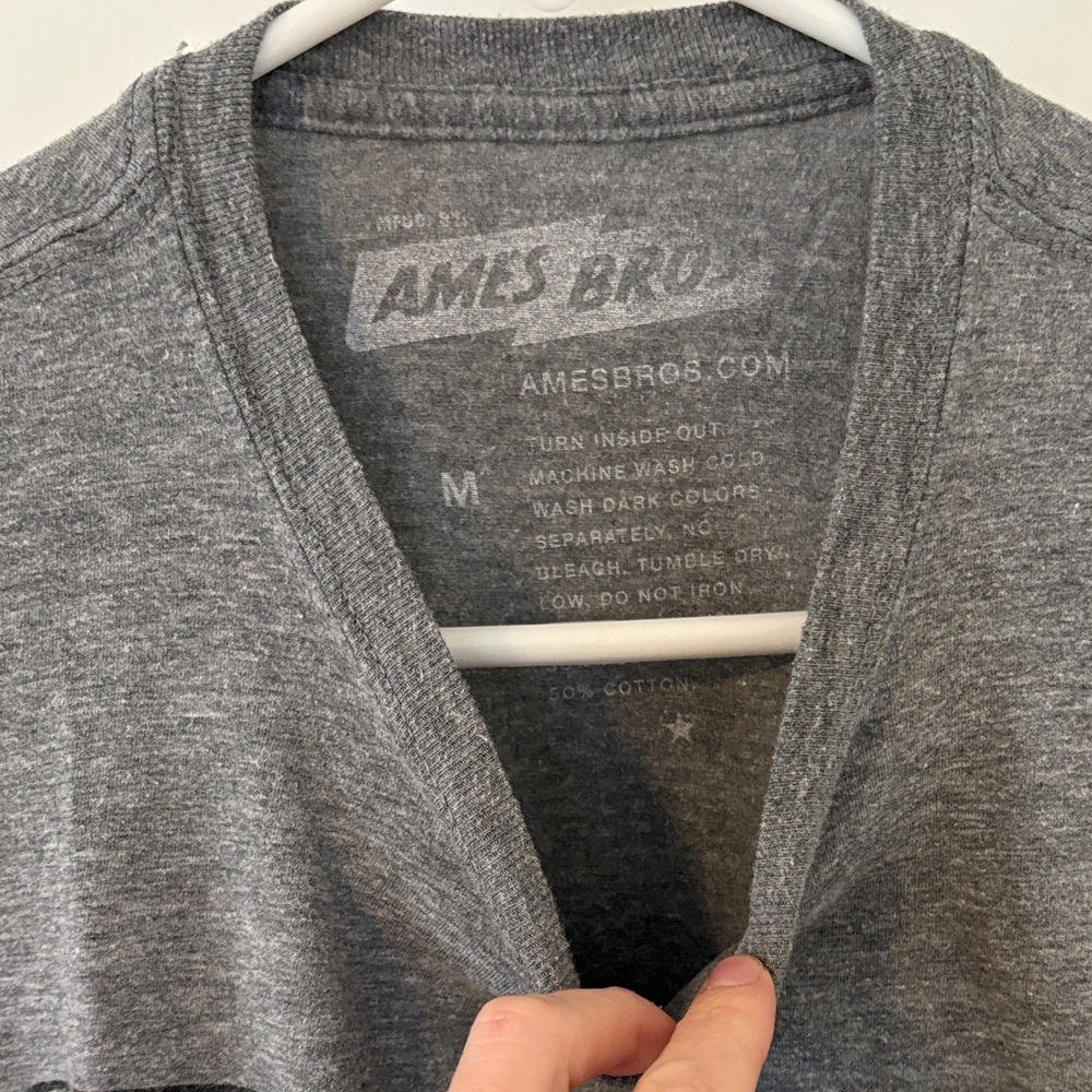 Ames Bros Retro TV Test Pattern Graphic Tee Heather Grey Size M Collectible - Picture 4 of 5